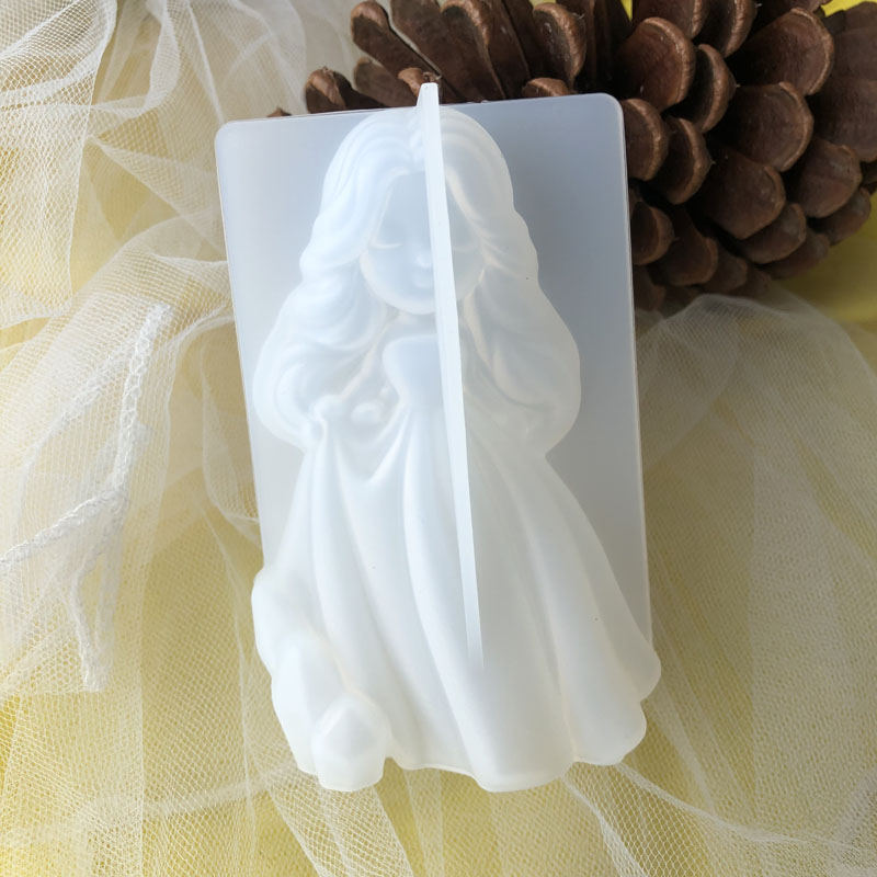 Candle Molds - 3d bonito princesa silicone vela molde