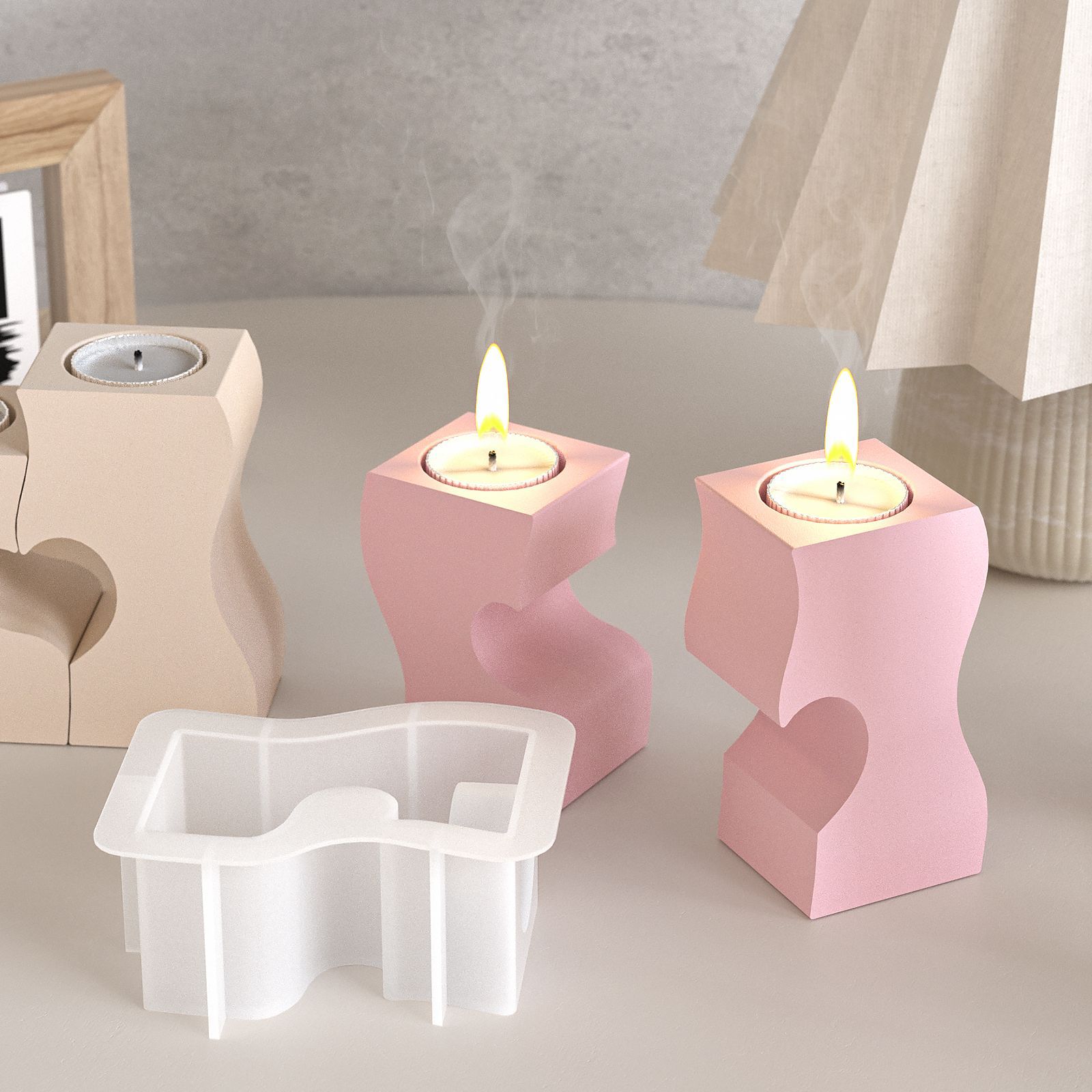 S coração castiçal moldes de s - Candle Molds avaliação e preço
